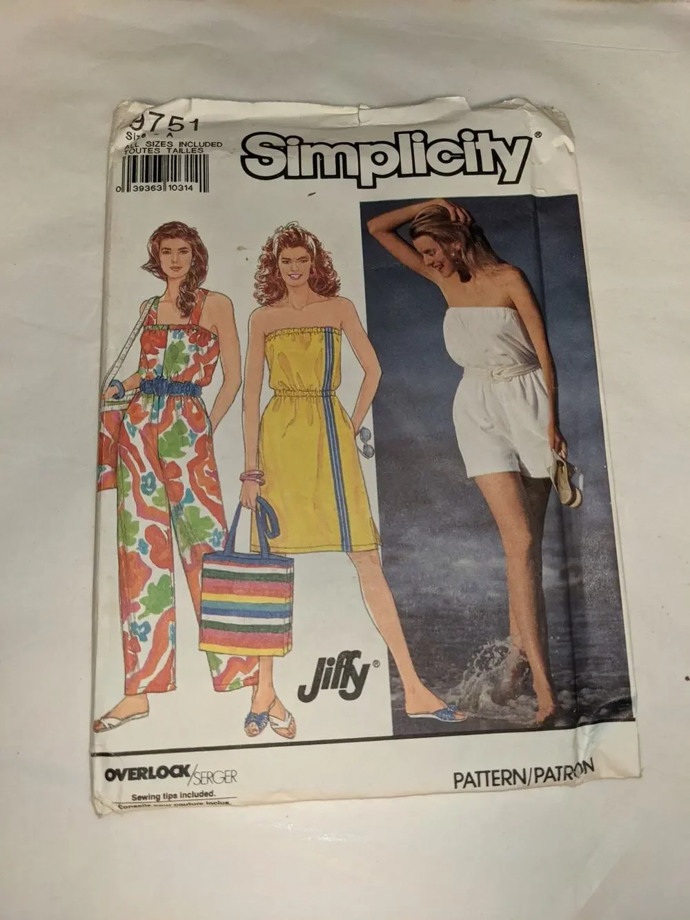 Vintage Pattern Sewing Crafts Simplicity 9751 90s Size A All Sizes Jumpsuit